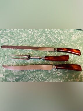 Vintage Glo-Hill 3 Piece Cutlery Set with Bakelite Handles